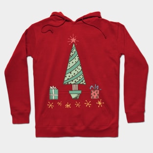 Retro Christmas Gift Tree Hoodie